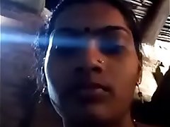 indian wife showing body in bathroom