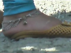 sexy blue saree silver payal desi gurl