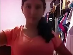 Desi indian school girl neha showing big boobs in red bra whatsapp leaked video