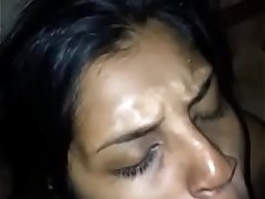 Desi girl taking cum shot in mouth